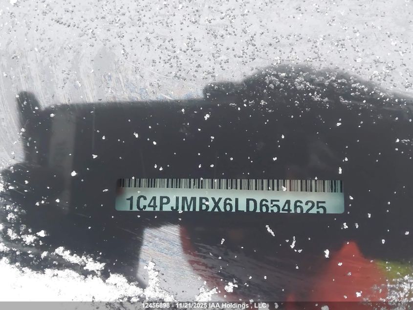 2020 Jeep Cherokee Trailhawk VIN: 1C4PJMBX6LD654625 Lot: 12456898