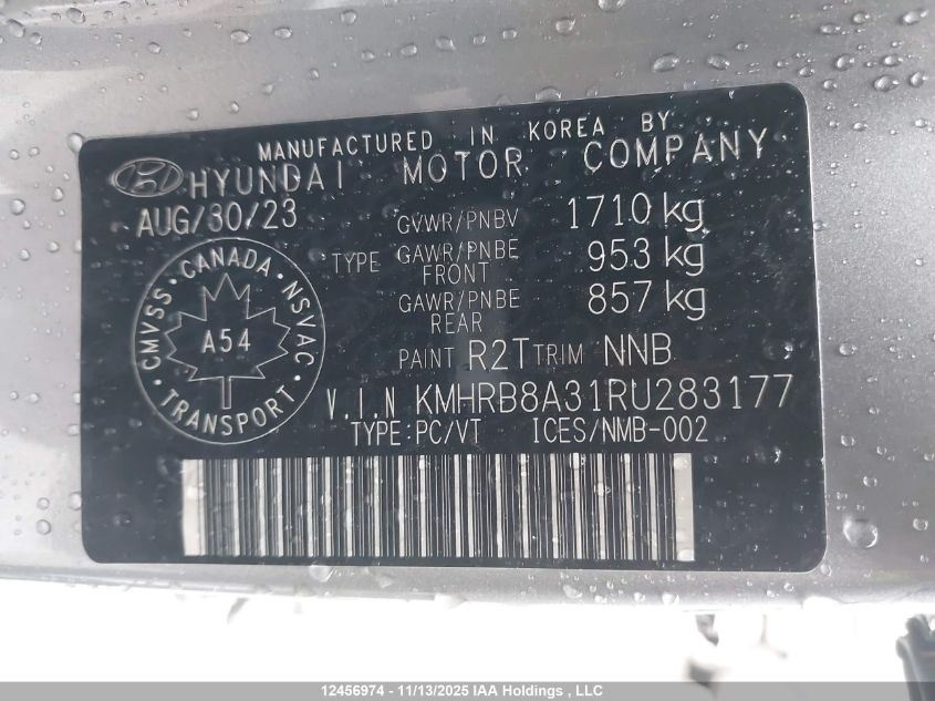 2024 Hyundai Venue Essential VIN: KMHRB8A31RU283177 Lot: 12456974