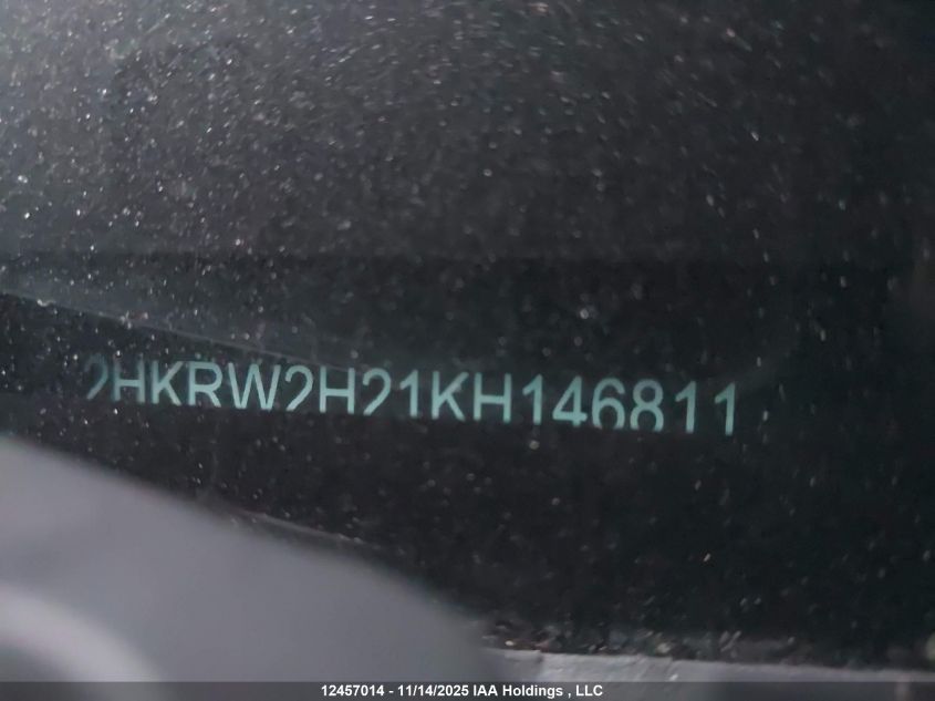 2019 Honda Cr-V Lx VIN: 2HKRW2H21KH146811 Lot: 12457014
