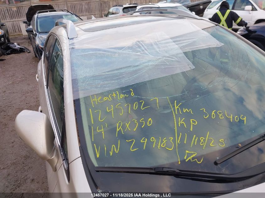 2014 Lexus Rx 350/Base/F Sport VIN: 2T2BK1BA6EC249183 Lot: 12457027