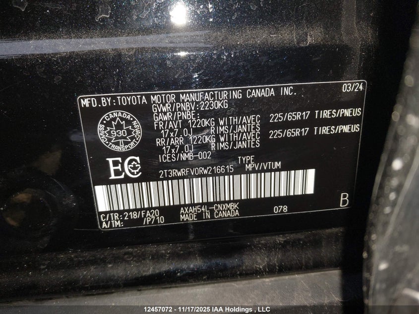 2T3RWRFV0RW216615 2024 TOYOTA RAV 4 photo no. 9