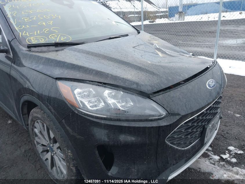 2022 Ford Escape Titanium VIN: 1FMCU9J93NUB75034 Lot: 12457091