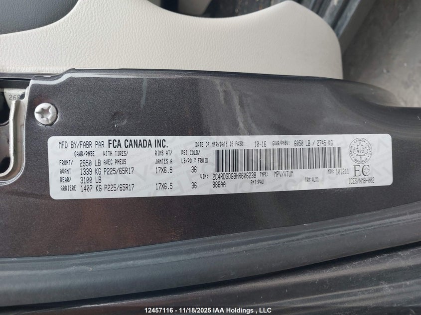 2C4RDGDG8HR606238 2017 DODGE CARAVAN photo no. 9
