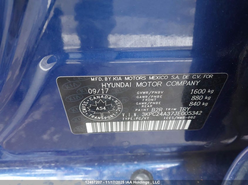 3KPC24A37JE005342 2018 HYUNDAI ACCENT photo no. 9