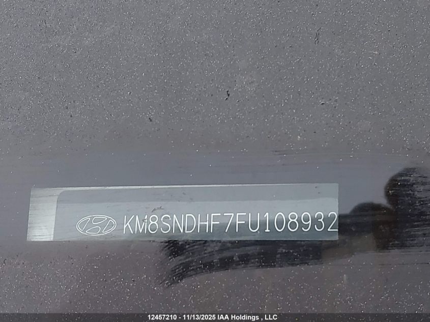 2015 Hyundai Santa Fe Xl Limited VIN: KM8SNDHF7FU108932 Lot: 12457210
