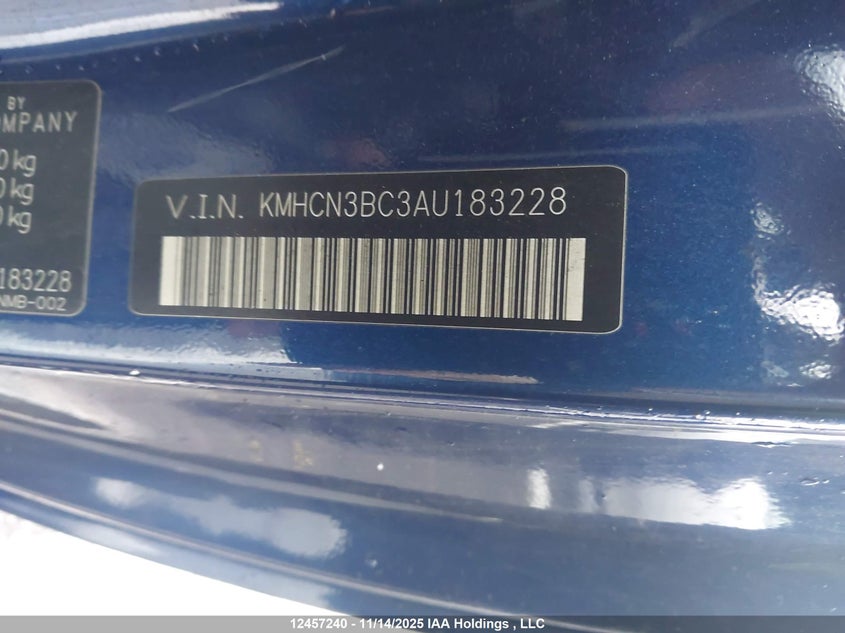 2010 Hyundai Accent Se VIN: KMHCN3BC3AU183228 Lot: 12457240