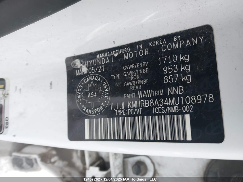 KMHRB8A34MU108978 2021 HYUNDAI VENUE photo no. 18