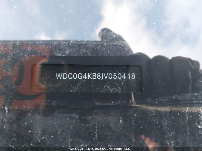 2018 Mercedes-Benz Glc 300 4Matic VIN: WDC0G4KB8JV050418 Lot: 12457303