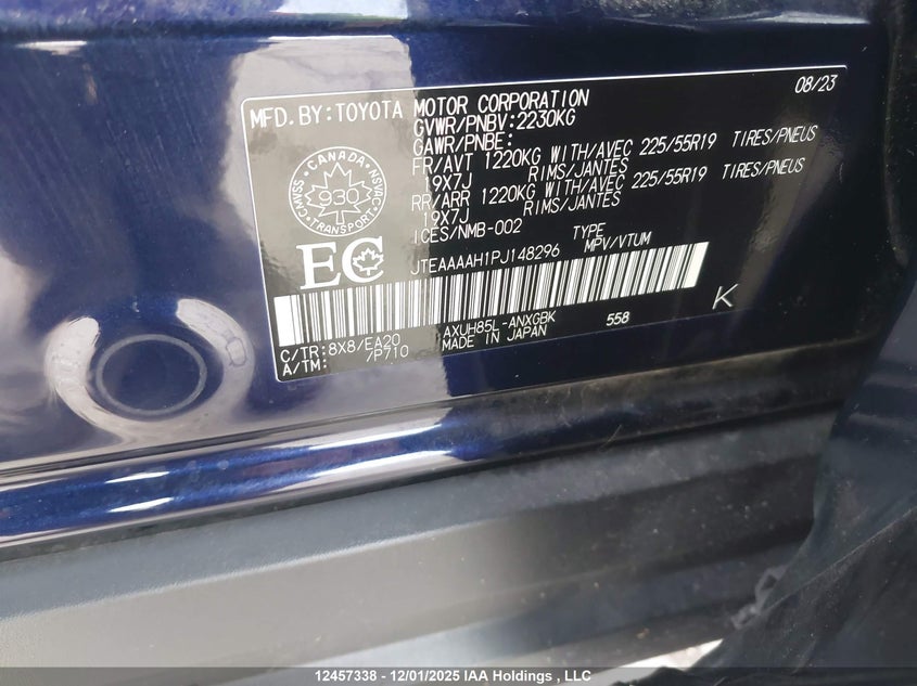 JTEAAAAH1PJ148296 2023 TOYOTA VENZA photo no. 9