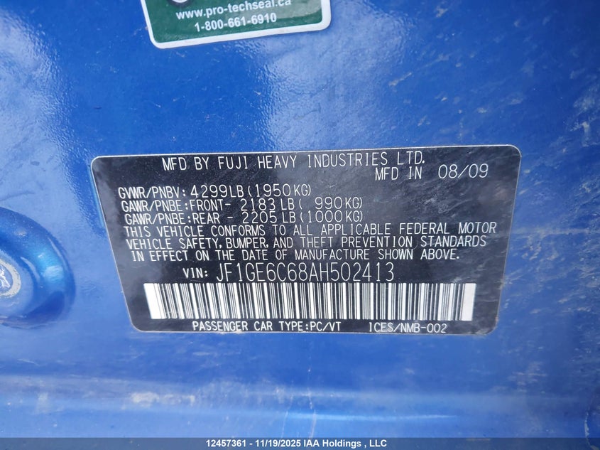 2010 Subaru Impreza 2.5 I/2.5 I Sport Package VIN: JF1GE6C68AH502413 Lot: 12457361