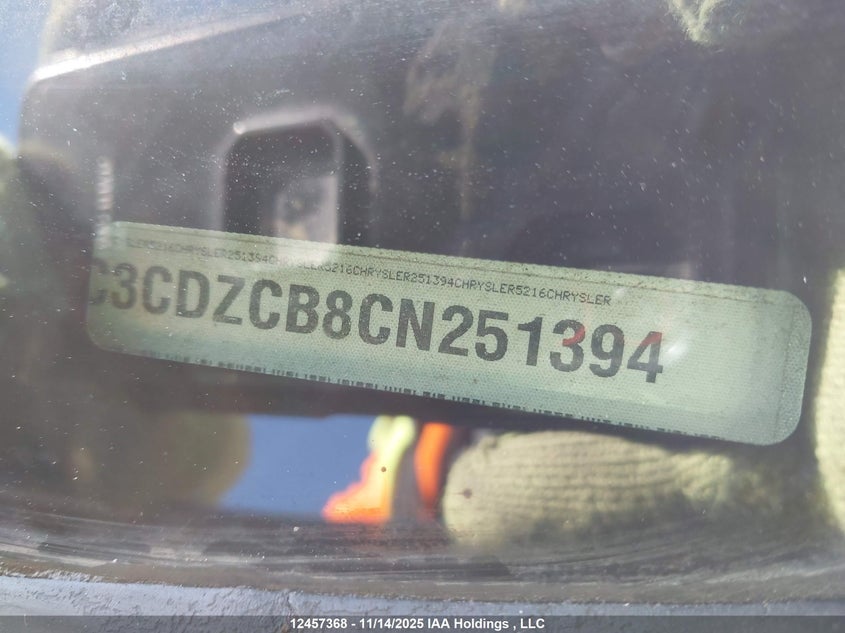 2012 Dodge Avenger Sxt VIN: 1C3CDZCB8CN251394 Lot: 12457368