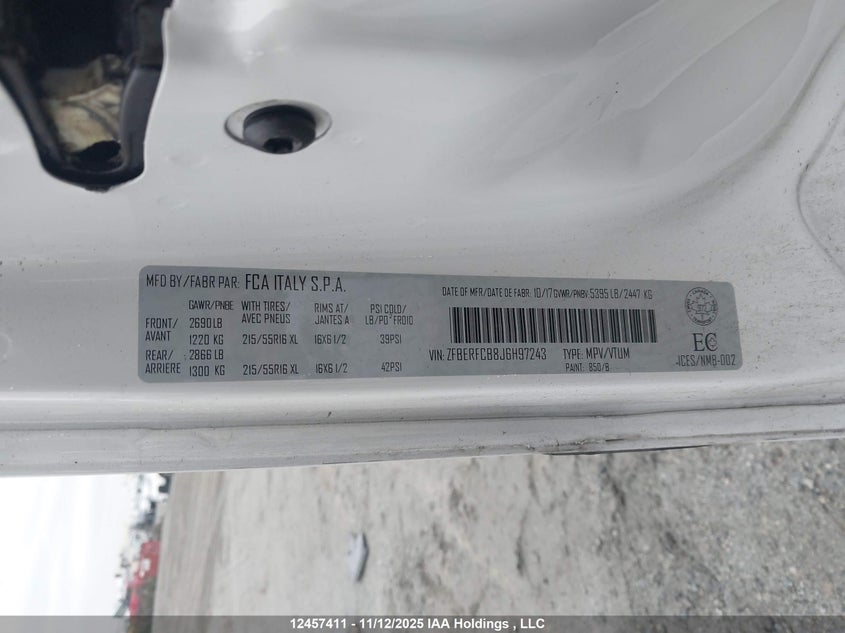 ZFBERFCB8J6H97243 2018 RAM PROMASTER CITY photo no. 9