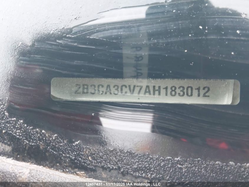 2010 Dodge Charger Sxt VIN: 2B3CA3CV7AH183012 Lot: 12457437