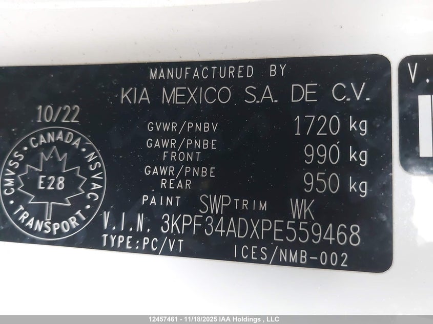 3KPF34ADXPE559468 2023 KIA FORTE photo no. 9