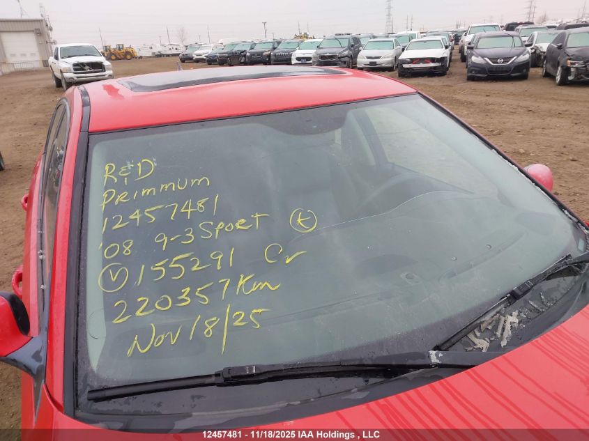 2008 Saab 9-3 Sport VIN: YS3FB46YX81155291 Lot: 12457481