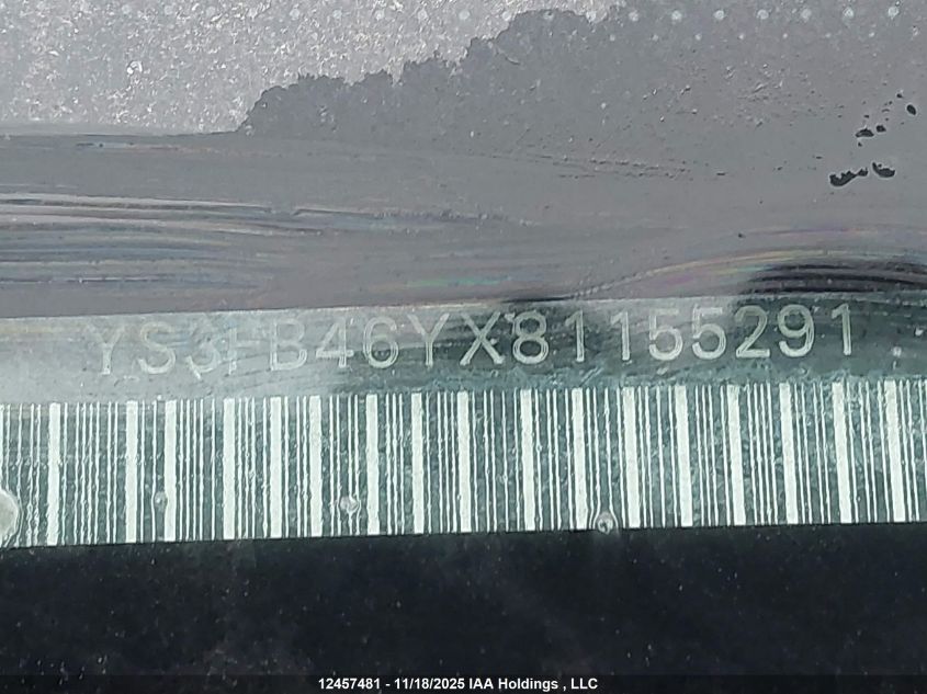 2008 Saab 9-3 Sport VIN: YS3FB46YX81155291 Lot: 12457481