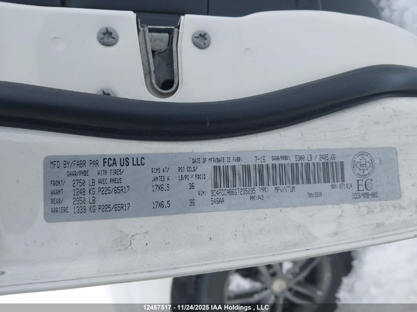 2016 Dodge Journey Cvp/Se Plus VIN: 3C4PDCAB6GT235035 Lot: 12457517