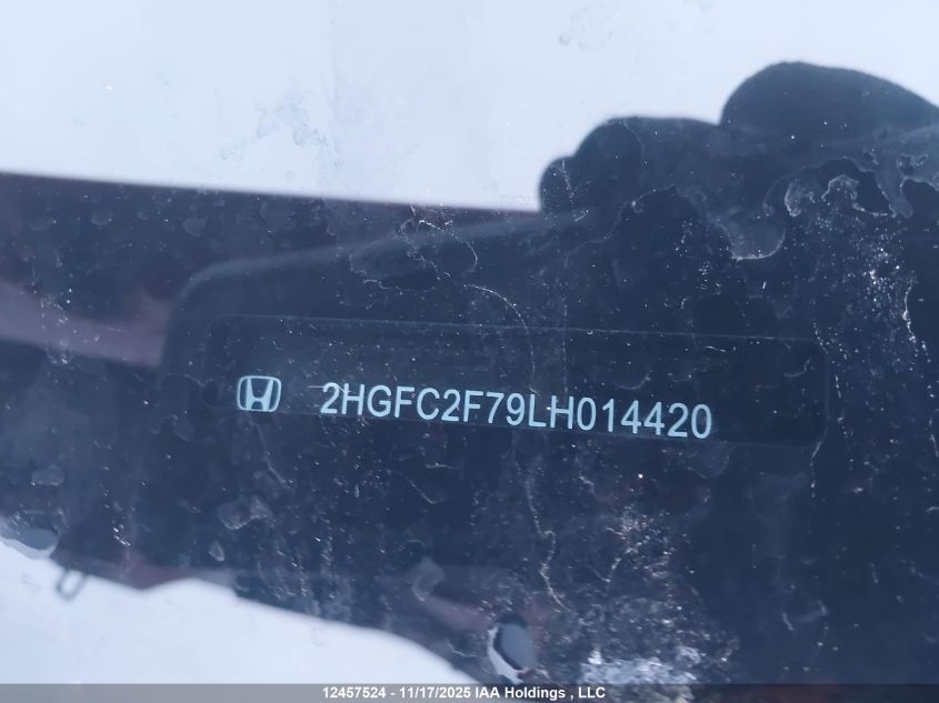 2020 Honda Civic VIN: 2HGFC2F79LH014420 Lot: 12457524