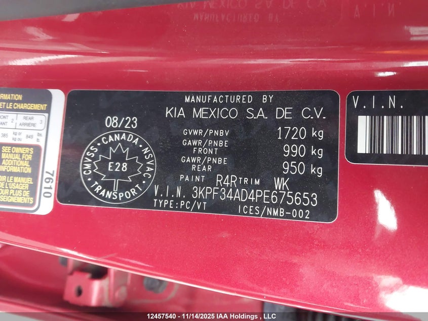 3KPF34AD4PE675653 2023 KIA FORTE photo no. 9