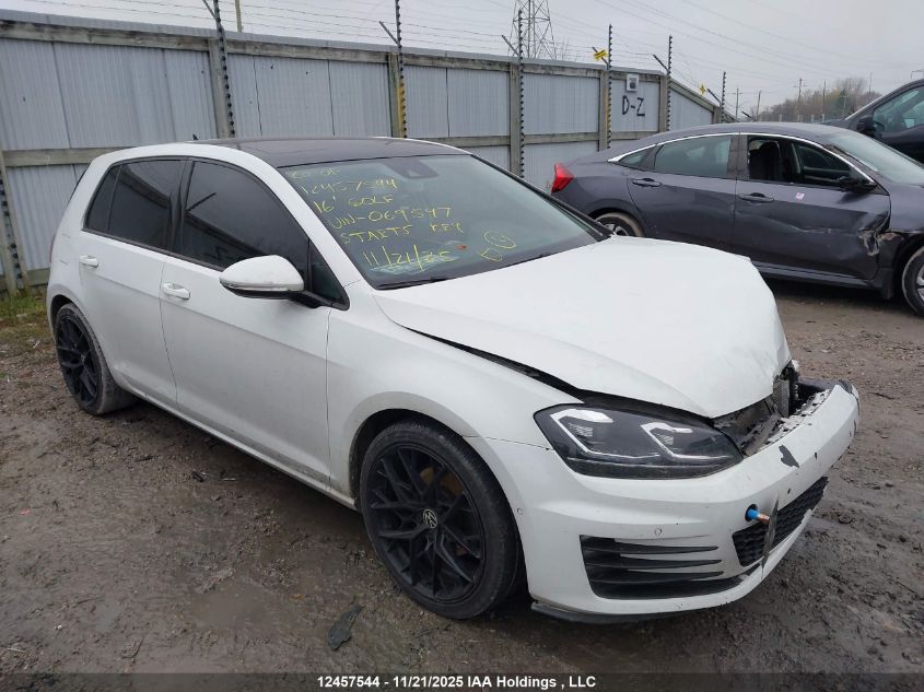 2016 Volkswagen Golf 1.8 Tsi Comfortline/1.8 Tsi Highline/1.8 Tsi Trendline VIN: 3VW217AU2GM069597 Lot: 12457544