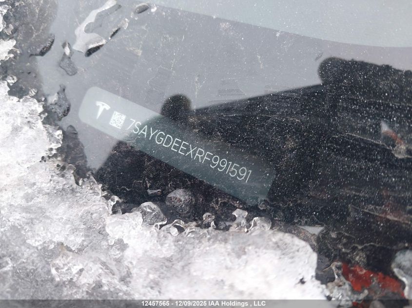 2024 Tesla Model Y Long Range VIN: 7SAYGDEEXRF991591 Lot: 12457565