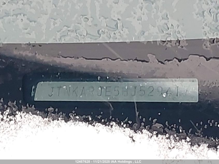 2017 Toyota Corolla VIN: JTNKARJE5HJ529417 Lot: 12457628