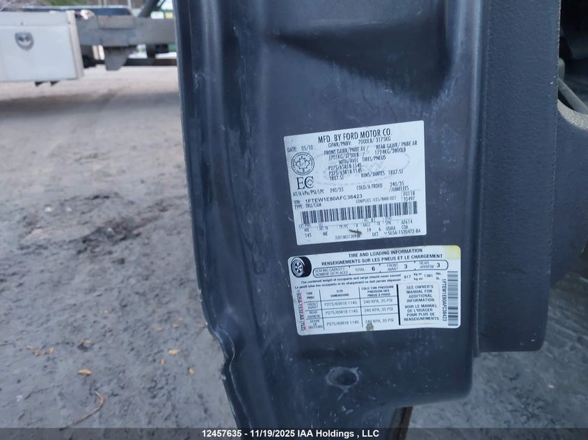 2010 Ford F-150 Xlt VIN: 1FTEW1E80AFC38423 Lot: 12457635