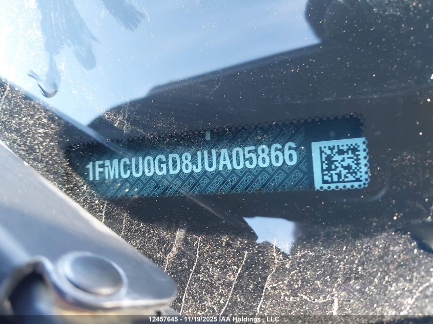 2018 Ford Escape Se VIN: 1FMCU0GD8JUA05866 Lot: 12457645