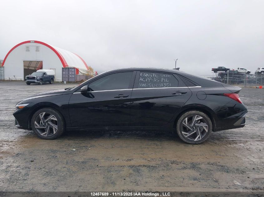2025 Hyundai Elantra Luxury VIN: KMHLN4DG2SU038351 Lot: 12457689