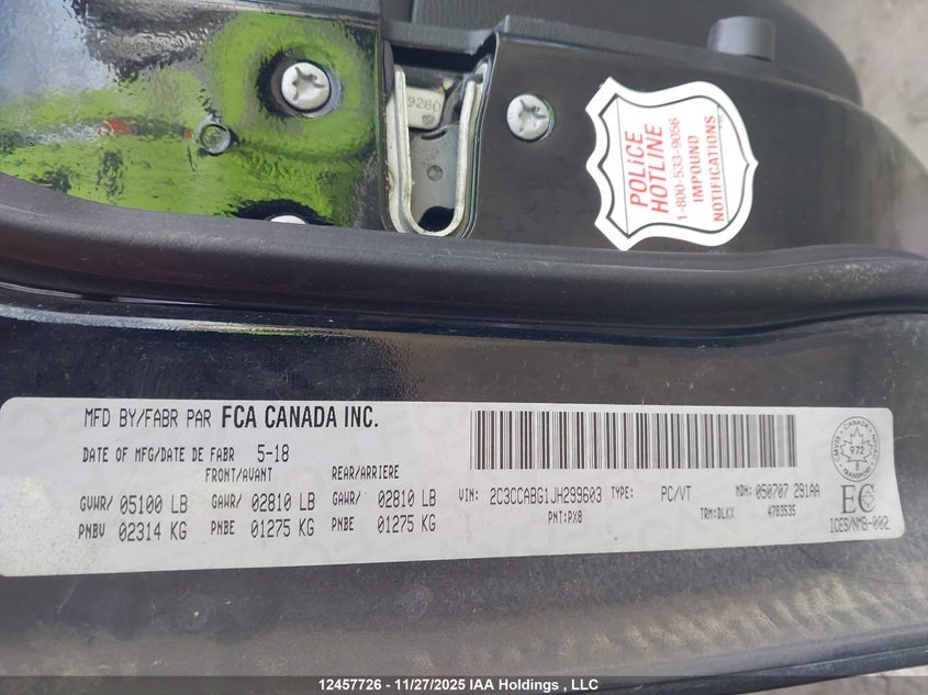 2C3CCABG1JH299603 2018 CHRYSLER 300 photo no. 9