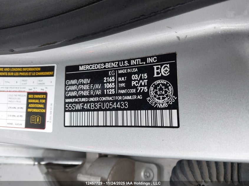 55SWF4KB3FU054433 2015 MERCEDES-BENZ C-KLASSE photo no. 9