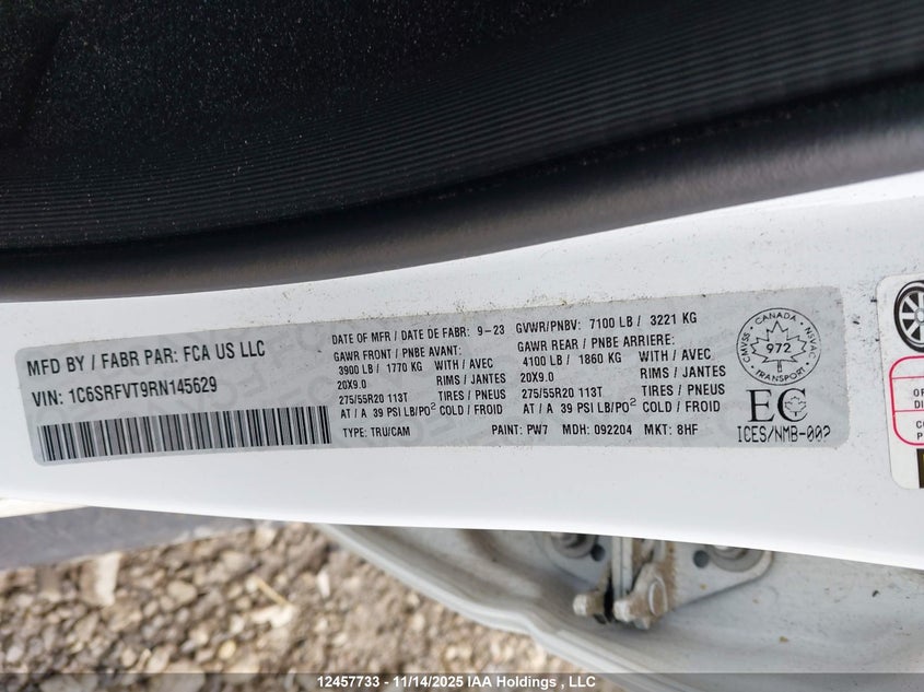 1C6SRFVT9RN145629 2024 RAM 1500 photo no. 9