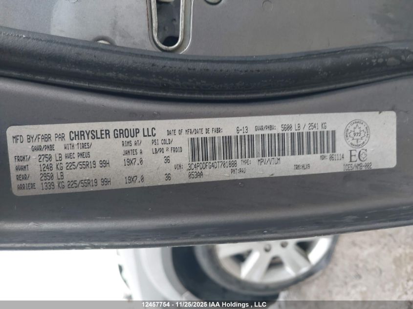 2013 Dodge Journey R/T VIN: 3C4PDDFG4DT701888 Lot: 12457754