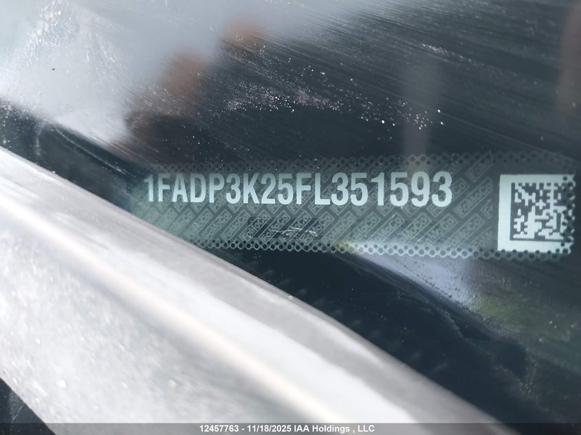 2015 Ford Focus Se VIN: 1FADP3K25FL351593 Lot: 12457763