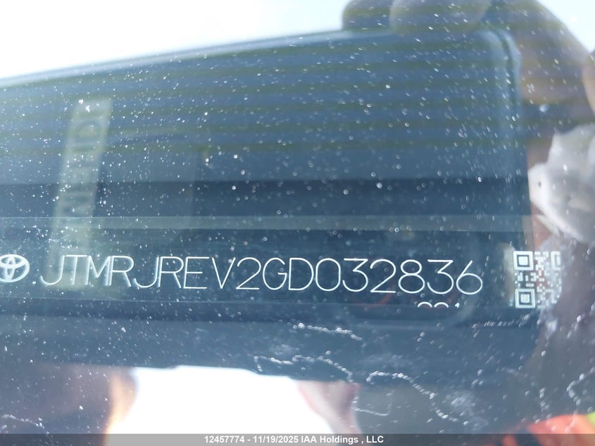 2016 Toyota Rav4 VIN: JTMRJREV2GD032836 Lot: 12457774