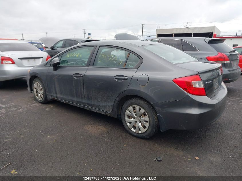 2012 Honda Civic Lx VIN: 2HGFB2F45CH115608 Lot: 12457783