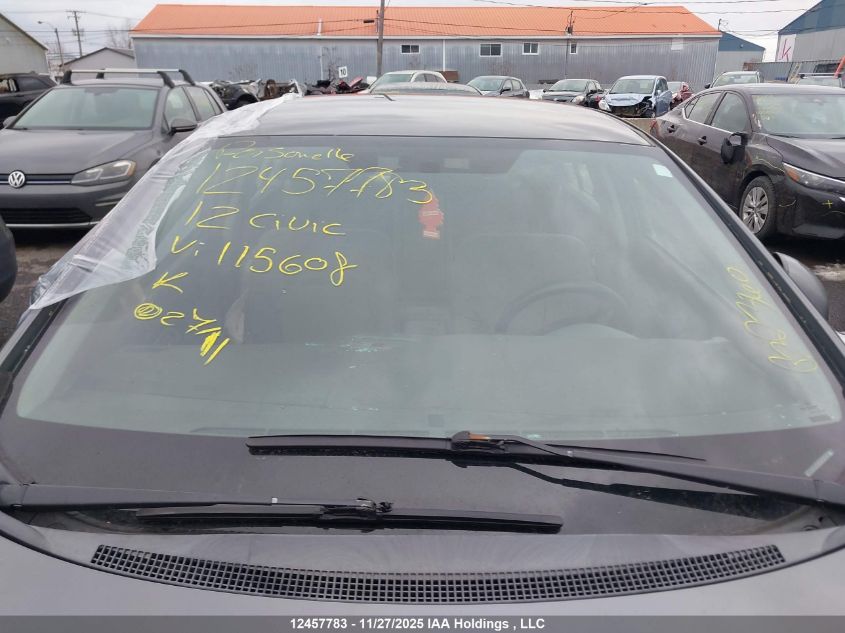 2012 Honda Civic Lx VIN: 2HGFB2F45CH115608 Lot: 12457783