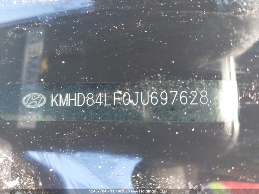 2018 Hyundai Elantra VIN: KMHD84LF0JU697628 Lot: 12457784