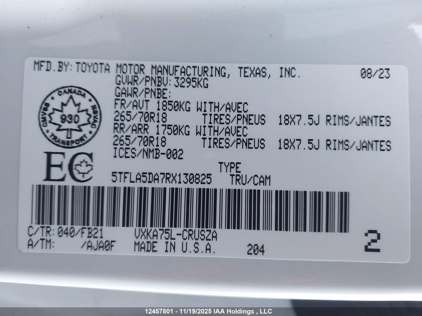 5TFLA5DA7RX130825 2024 TOYOTA TUNDRA photo no. 9