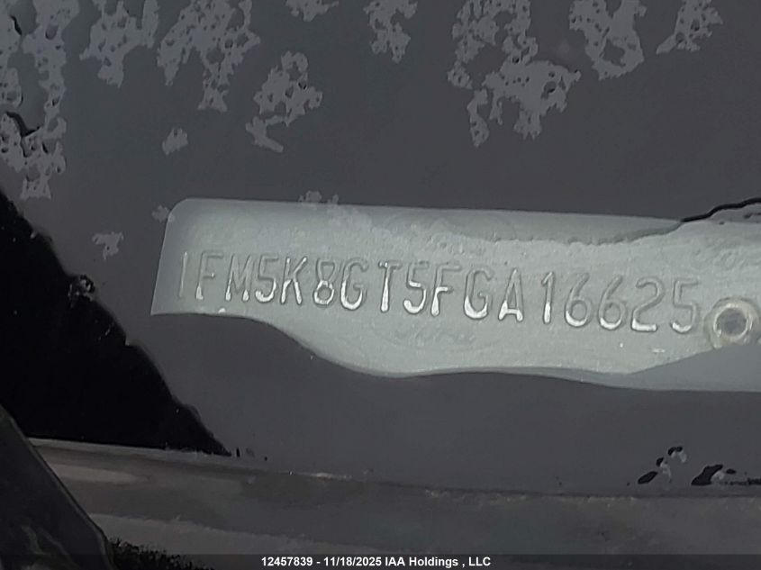 2015 Ford Explorer Sport VIN: 1FM5K8GT5FGA16625 Lot: 12457839