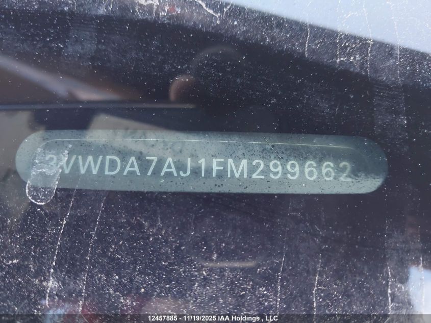 2015 Volkswagen Jetta VIN: 3VWDA7AJ1FM299662 Lot: 12457885