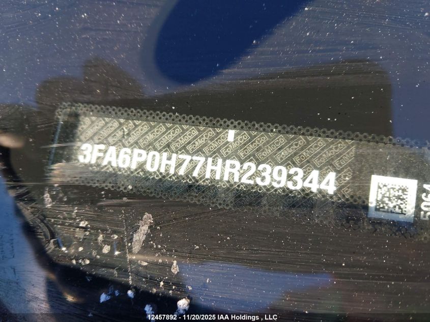 2017 Ford Fusion Se VIN: 3FA6P0H77HR239344 Lot: 12457892