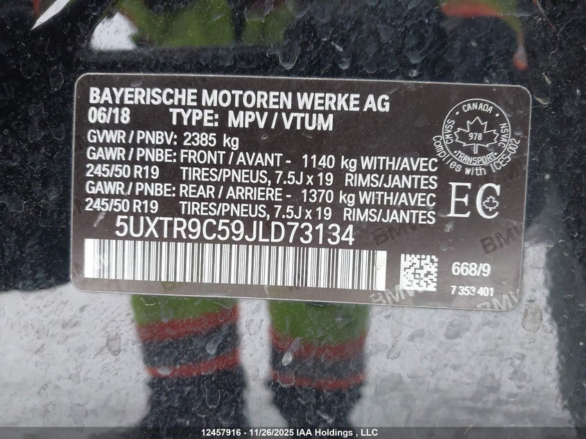 5UXTR9C59JLD73134 2018 BMW X3 photo no. 9