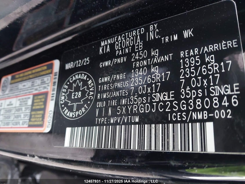 5XYRGDJC2SG380846 2025 KIA SORENTO photo no. 18