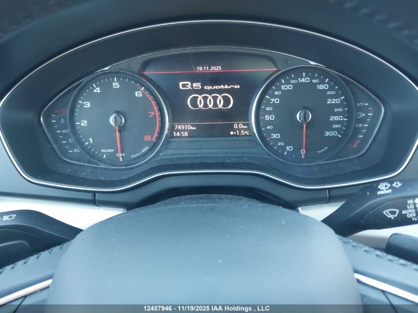 2019 Audi Q5 45 Progressiv VIN: WA1BNAFY1K2113325 Lot: 12457946