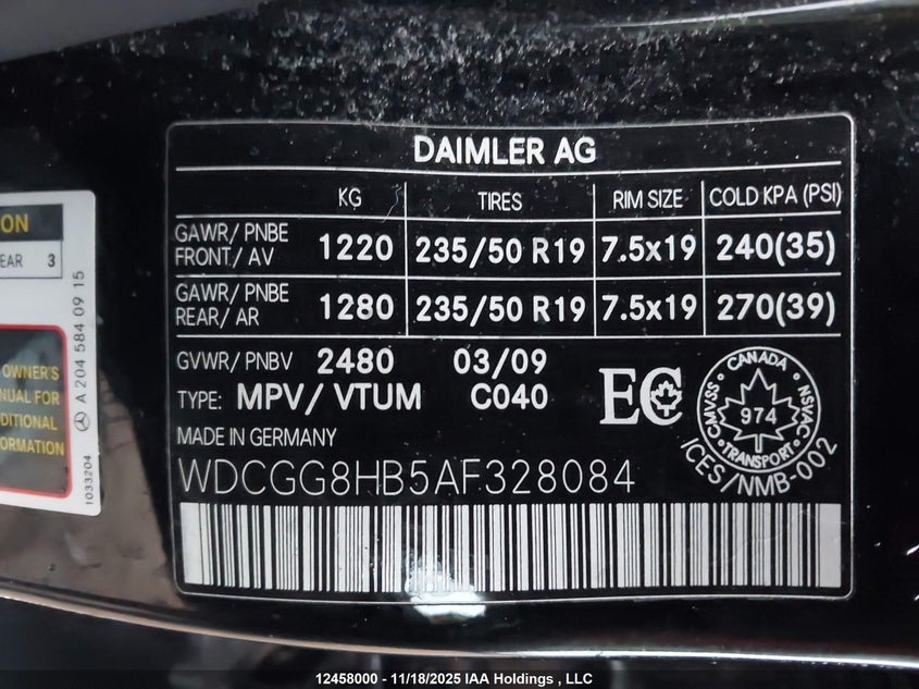 2010 Mercedes-Benz Glk 350 4Matic VIN: WDCGG8HB5AF328084 Lot: 12458000