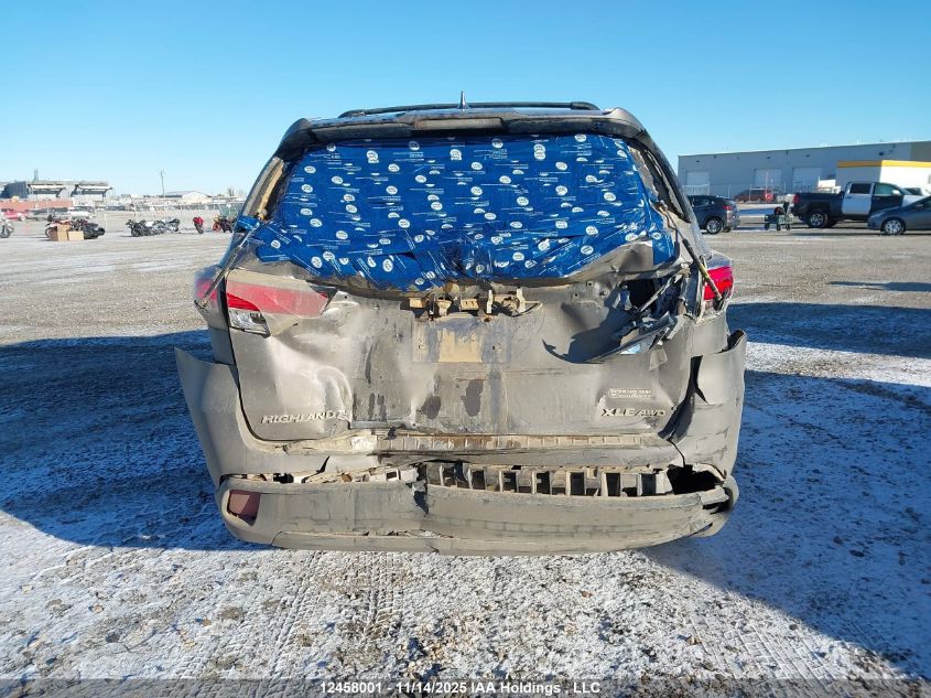 2015 Toyota Highlander Xle VIN: 5TDJKRFH9FS180102 Lot: 12458001