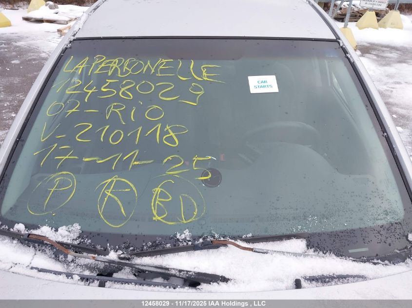 2007 Kia Rio 5 Sx VIN: KNADE163X76210118 Lot: 12458029