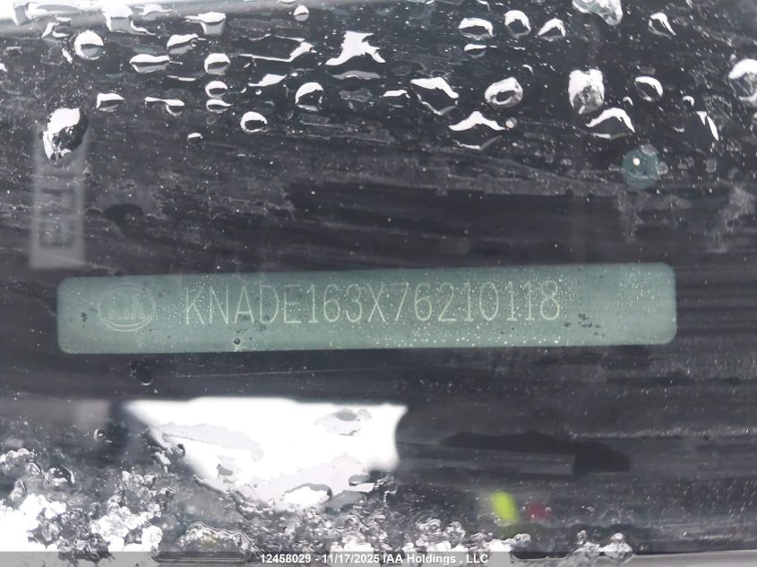 2007 Kia Rio 5 Sx VIN: KNADE163X76210118 Lot: 12458029