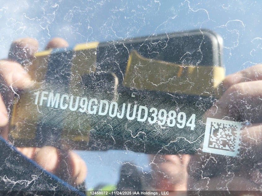 2018 Ford Escape VIN: 1FMCU9GD0JUD39894 Lot: 12458072